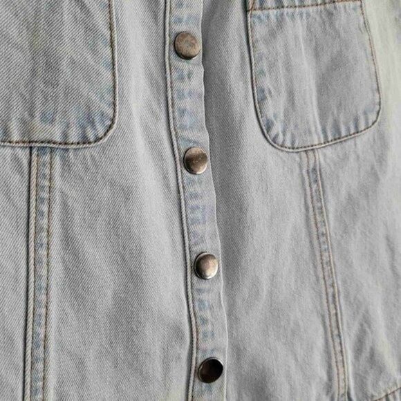 BDG Urban Outfitters Cotton Denim Jean Mini Skirt Snap Buttons Front Size M - Picture 6 of 9